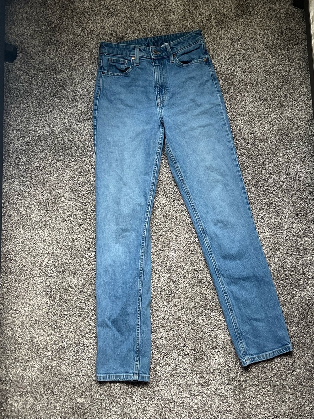 Women's High-Rise Straight-Leg Jeans in Blue Denim
